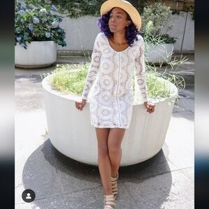 Speechless White Lace Long Sleeve Dress – Size S